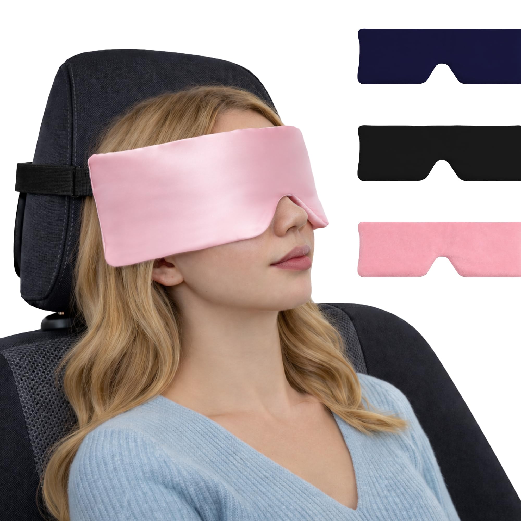 SPRING SEAON Airplane Head Strap for Sleeping, Double-Sided Airplane Eye Mask Head Holder, Adjustable Seat Sleeper Support for Plane, Car & Office Chair, Contoured Nose-Friendly Design,Pouch Included - Image 8