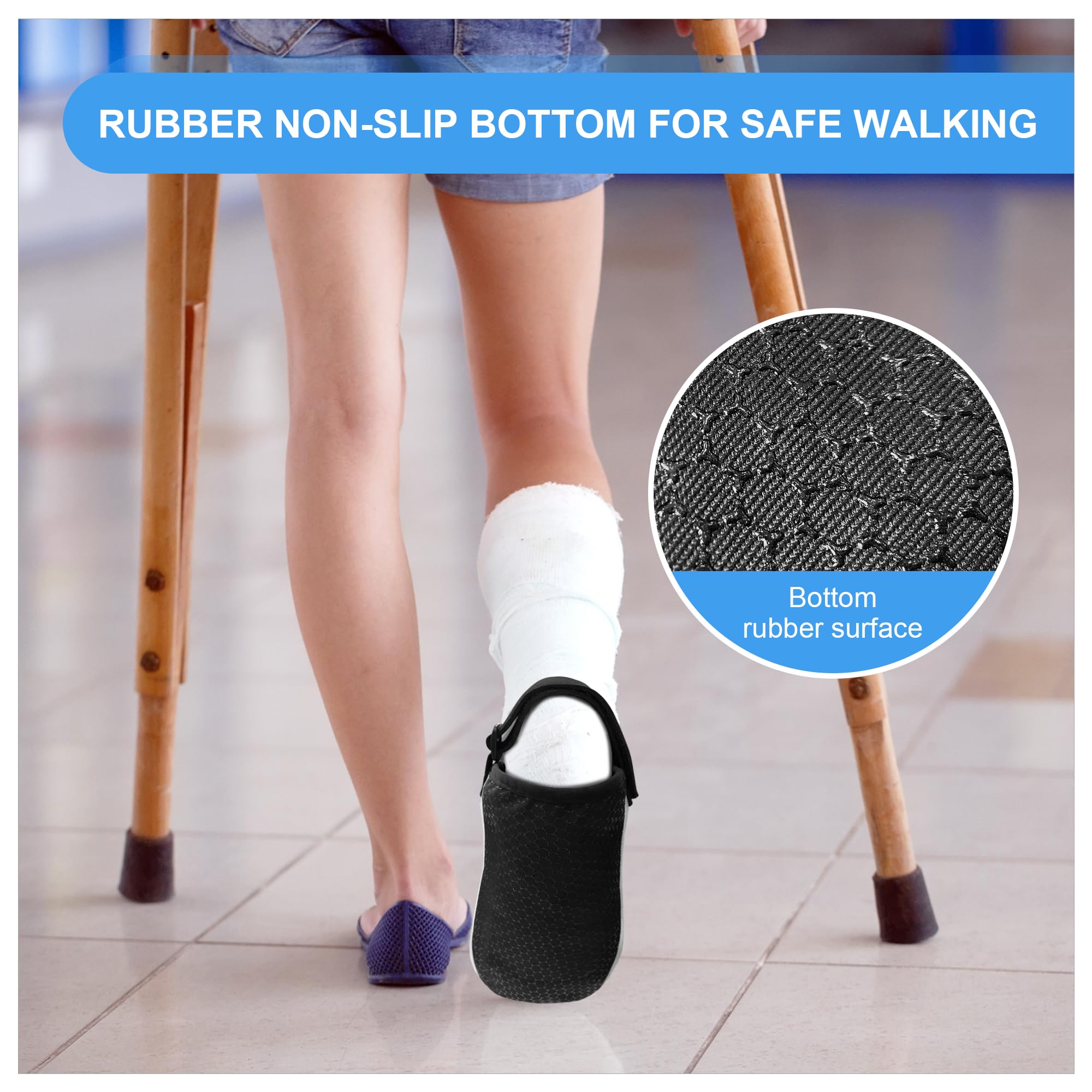SPRING SEAON Cast Sock Cover for Foot auli Velvet,Soft Warm Toe Protector with Non-Slip Bottom, Adjustable Closure, Ideal for Foot Surgery Recovery, for Men & Women(1 Pcs Grey) - Image 3