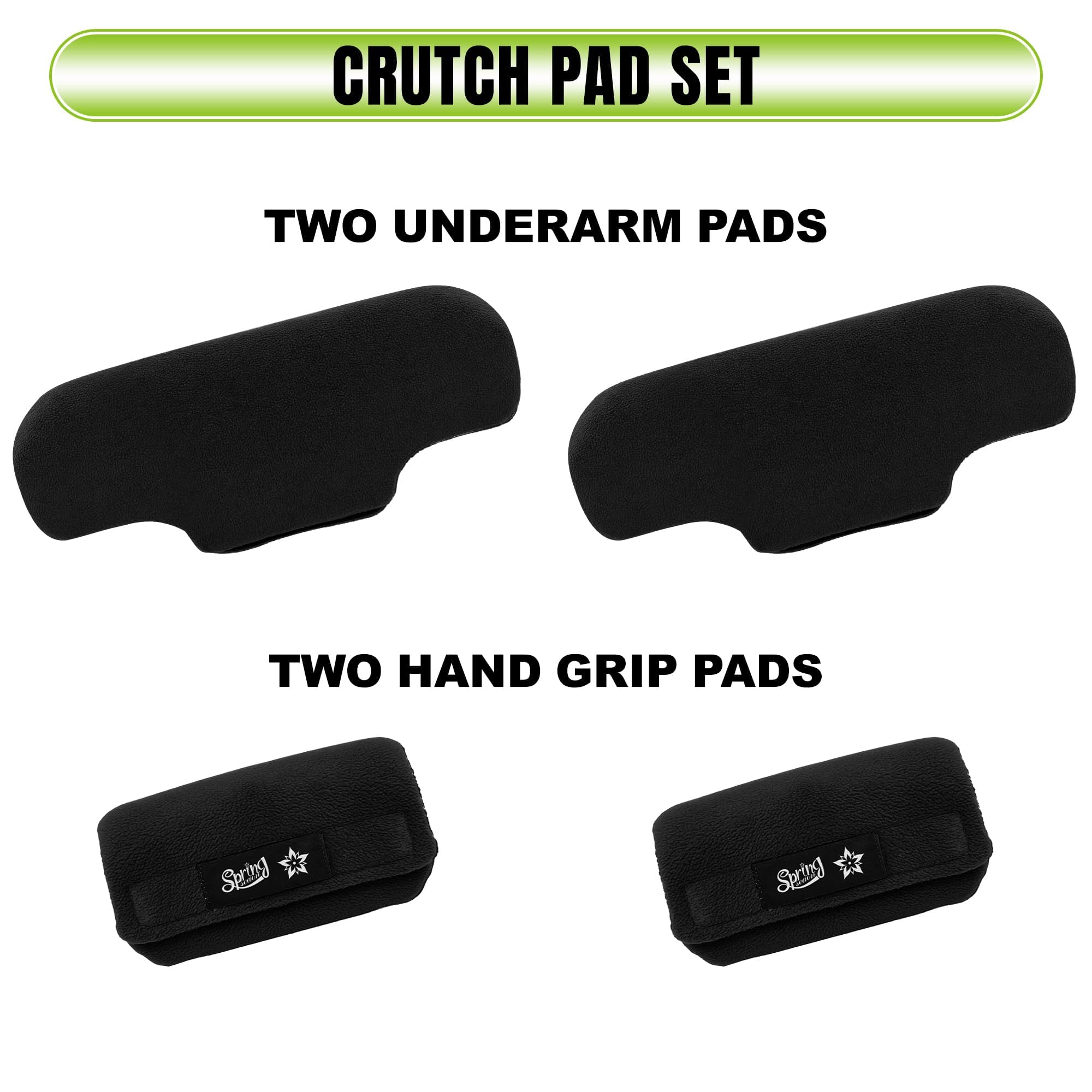 SPRING SEAON Fleece Crutches Padding and Hand Grip Covers-Soft Underarm Cushion Set for Adult & Youth Crutch,Comfortable, Breathable, Machine Washable Universal Armpits Crutch Pads Accessories(Black) - Image 3
