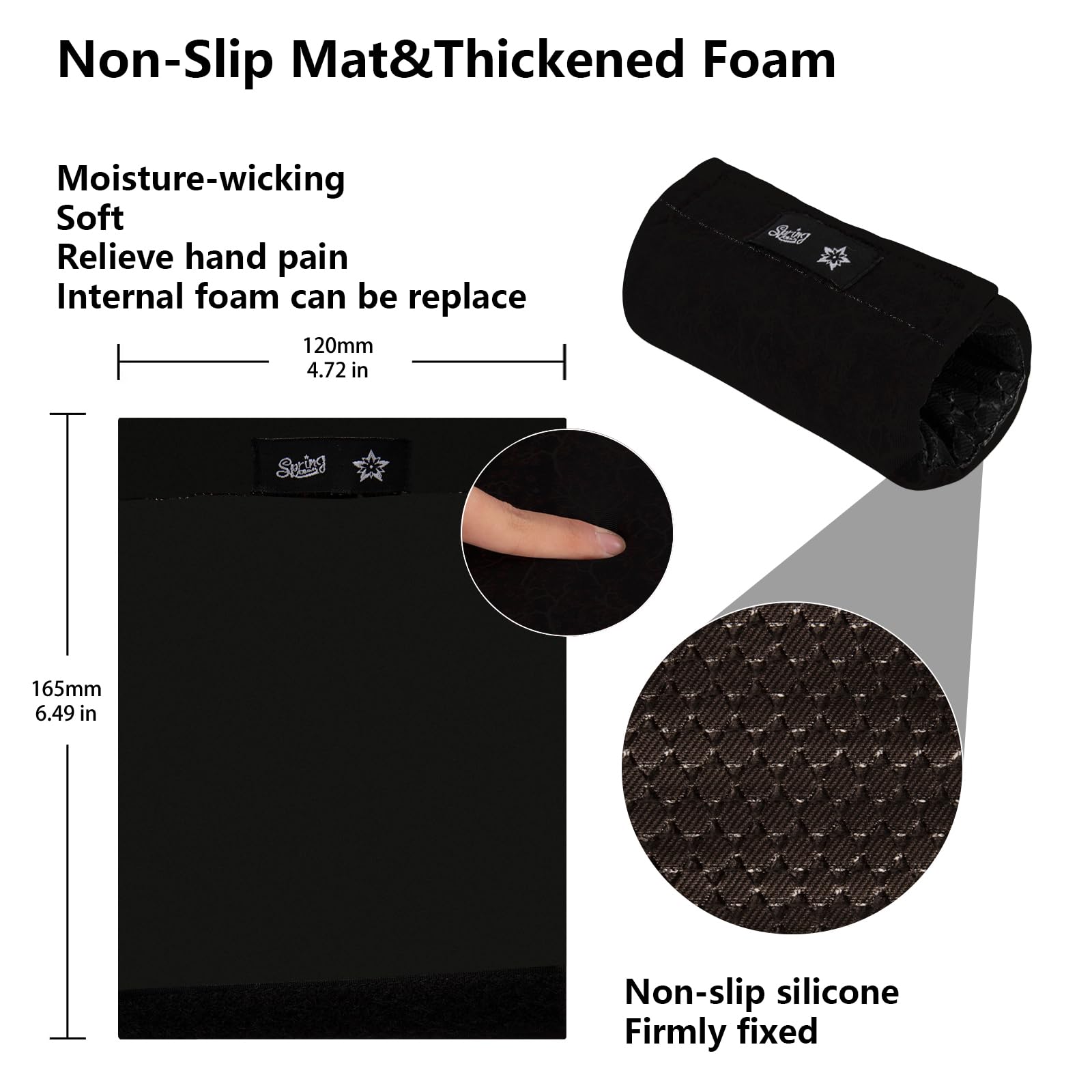 SPRING SEAON Universal Walker Handle Padded -Hand Grip (2 Pack) Pads Hand Covers Non-Slip Cushion Padding for Folding Rolling Wheelchair, Rollator Handle- Mobility Aid - Image 4